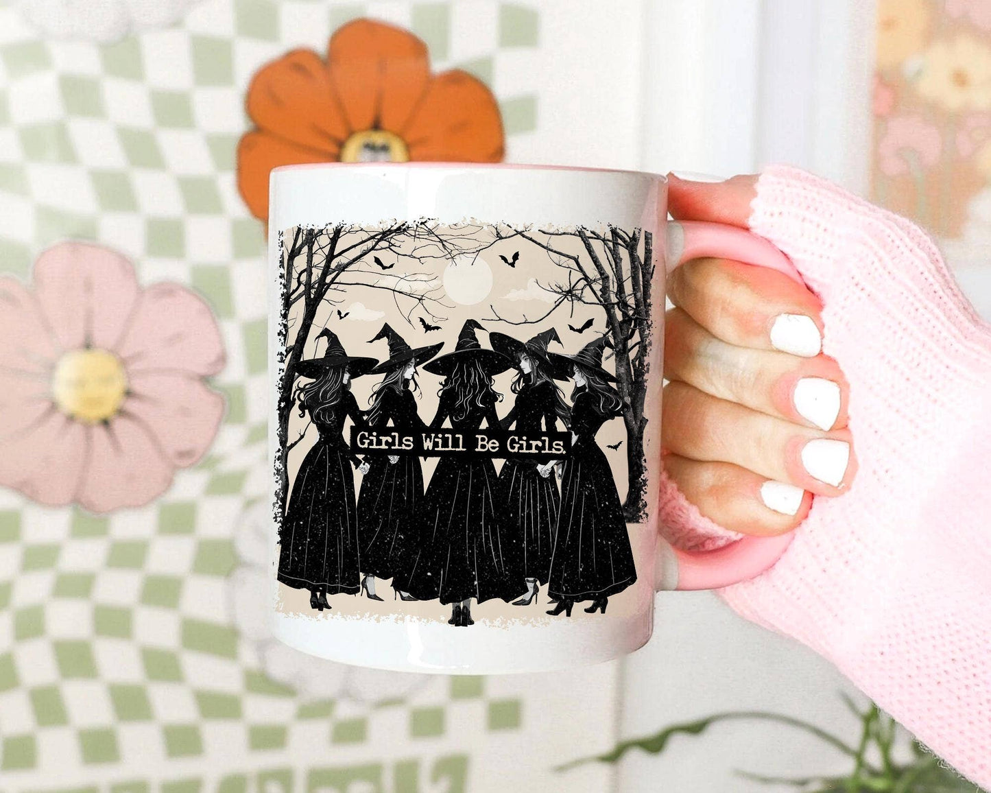 Girls Will Be Girls Witchy Halloween Mug, Feminist Halloween
