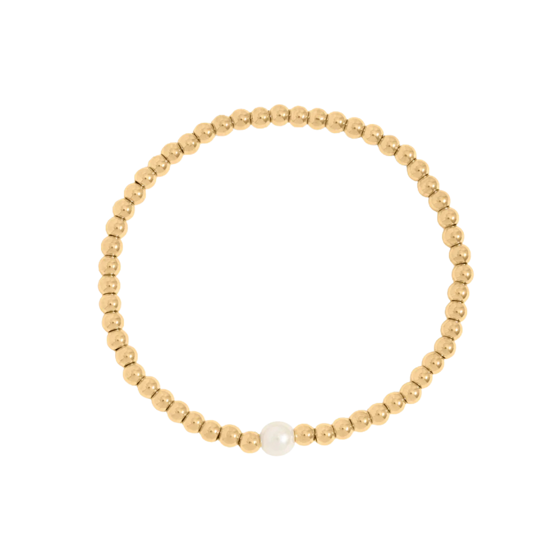 Pearl Gold Beaded Stretch Bracelet