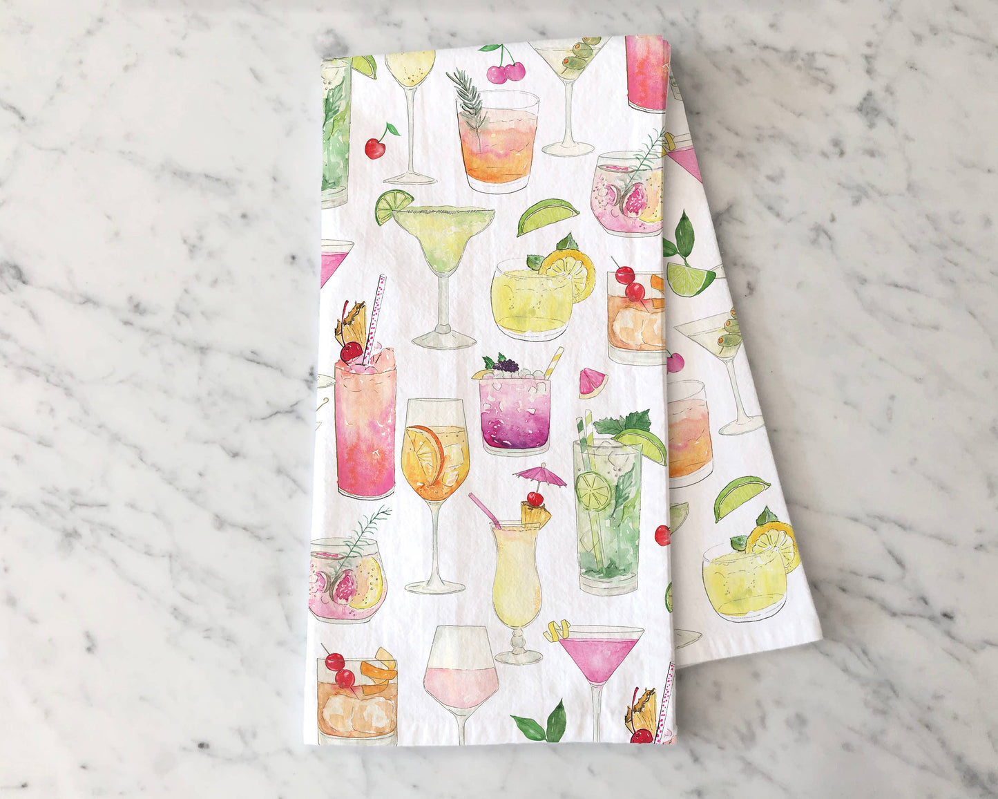 Cocktails Tea Towel - Cocktail Drinks Kitchen Decor