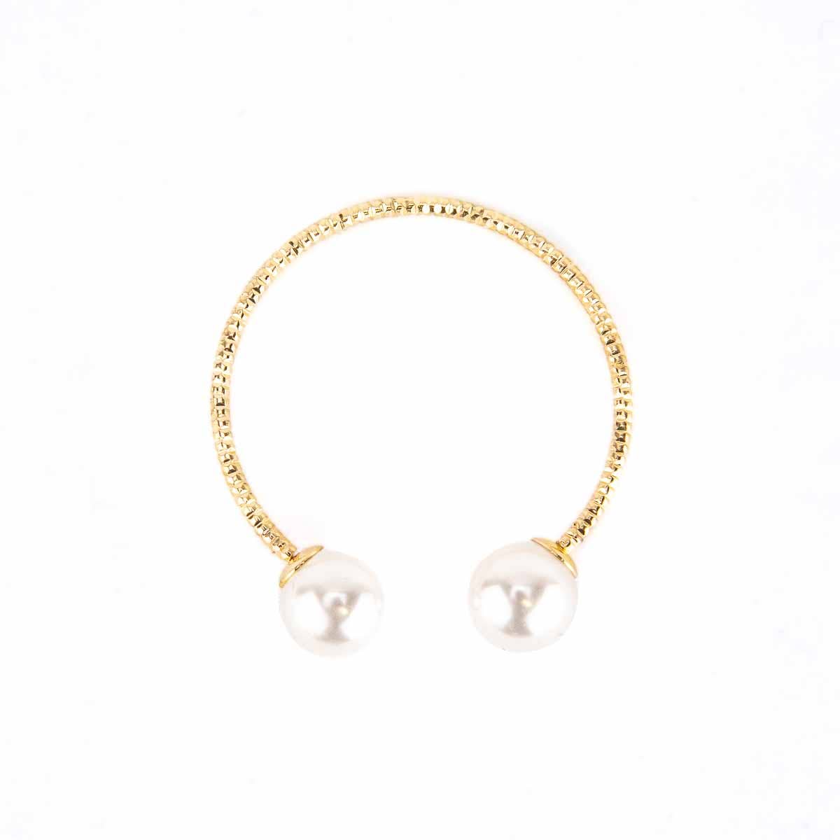 Pearl Napkin Ring Gold/White 1.5"
