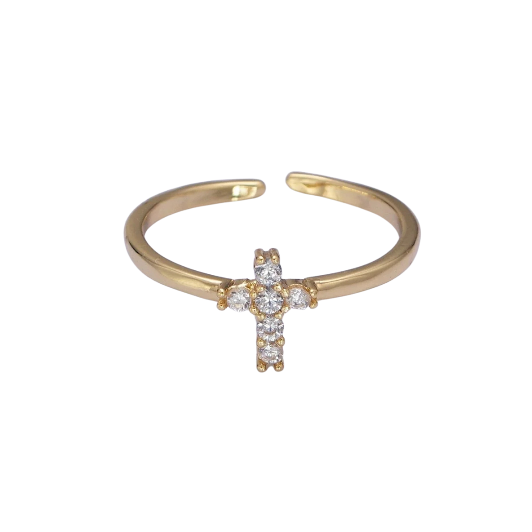 Tiny CZ Cross Ring