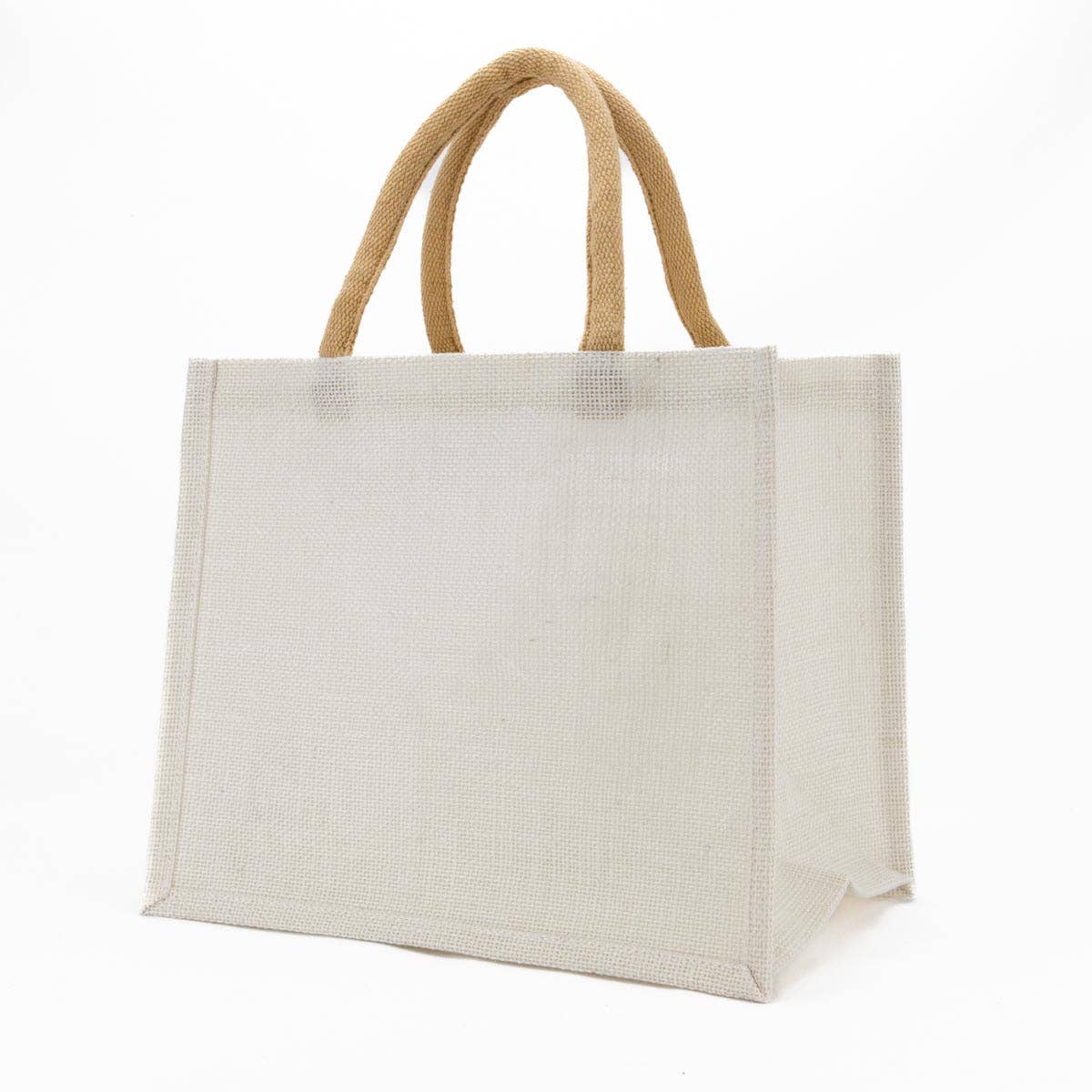 Jute Gift Tote White 12x10x8
