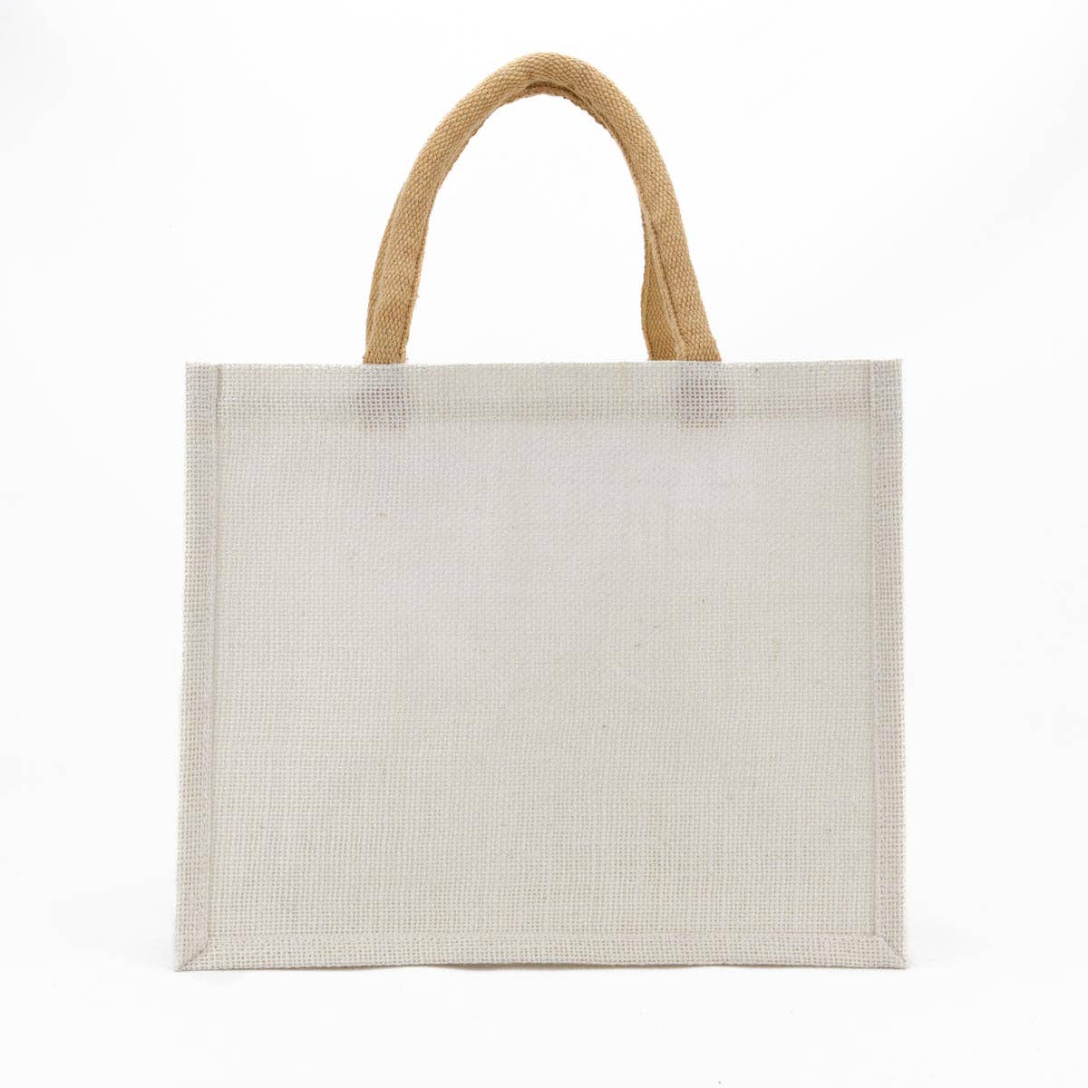 Jute Gift Tote White 12x10x8