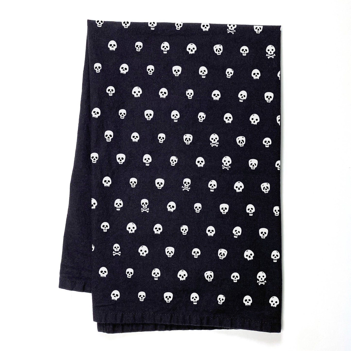 Mini Skulls Black Halloween Kitchen Flour Sack Tea Towel