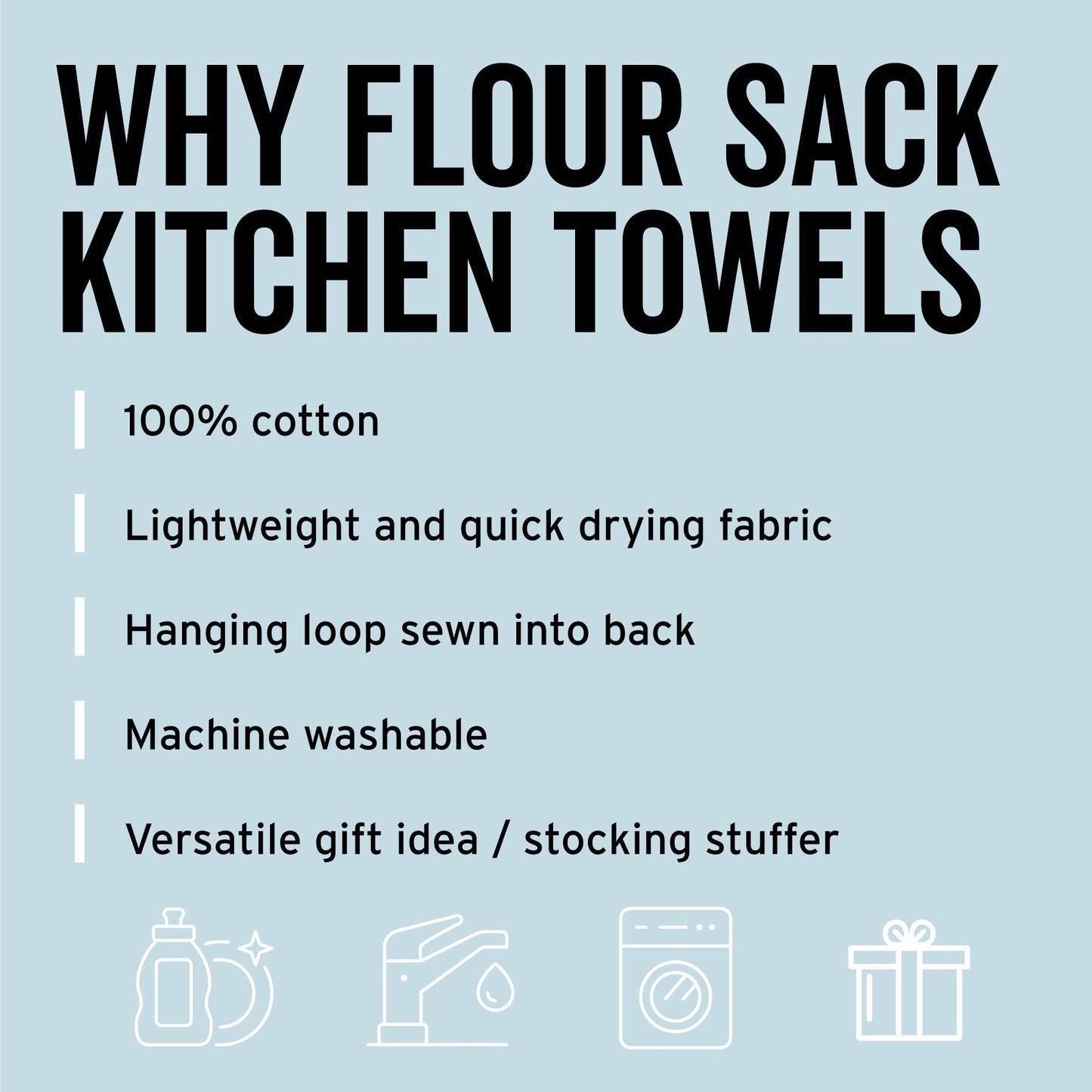 Mini Skulls Black Halloween Kitchen Flour Sack Tea Towel