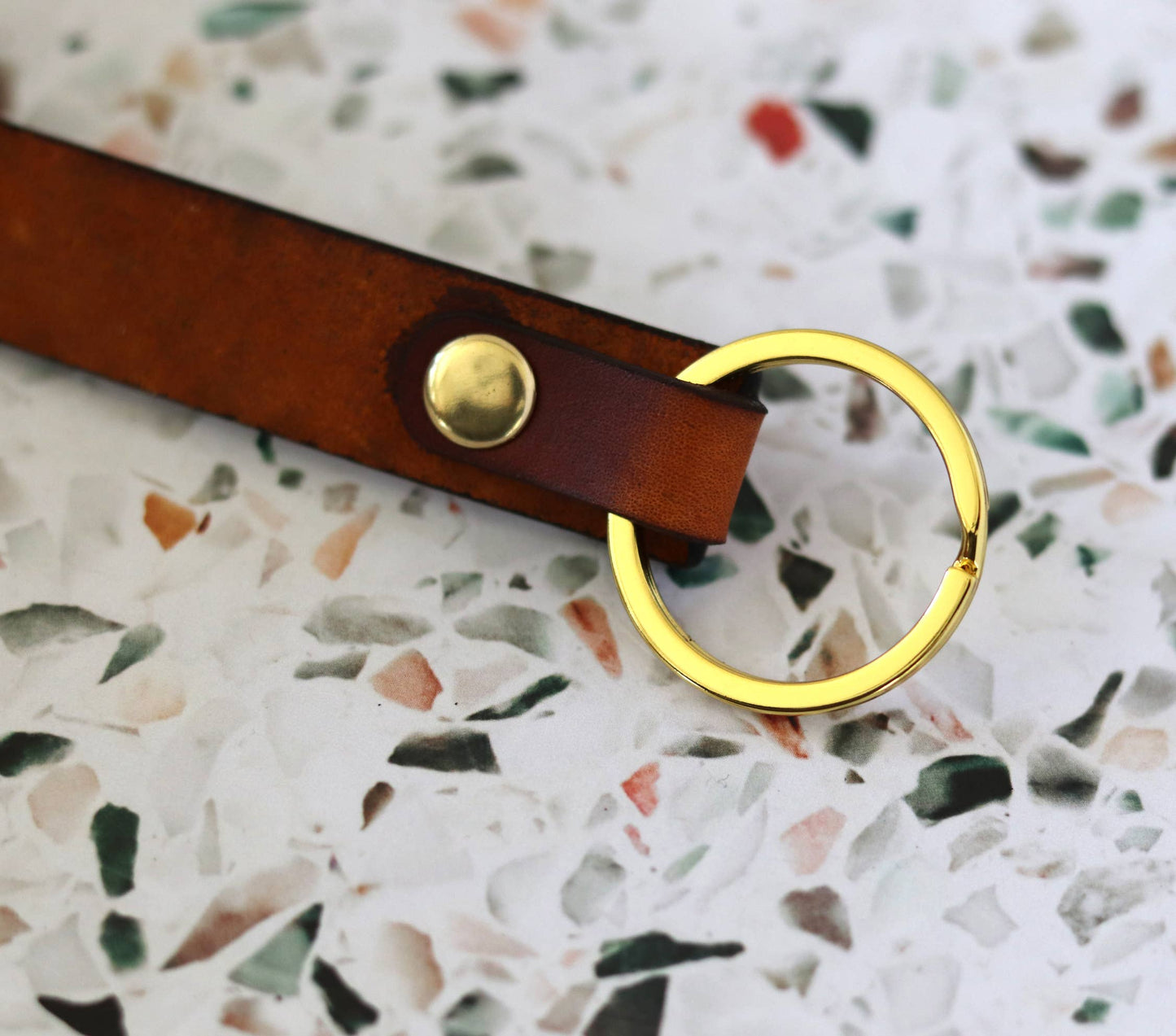 Custom Leather Zip Code Keychain