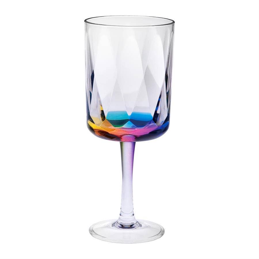AC-0182 - 15 oz. Rainbow Diamond Wine Glass