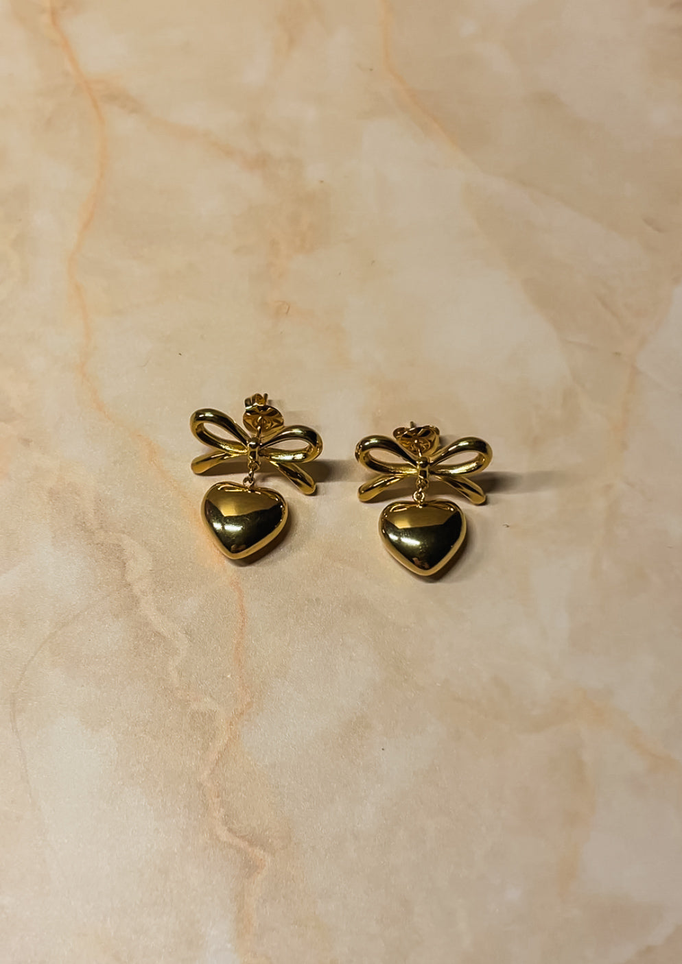 Bow Tied Heart Studs
