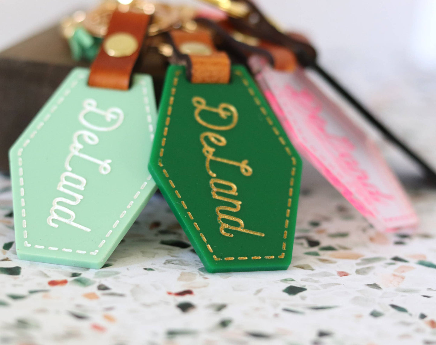 Custom Acrylic City Keychain - Cursive Font