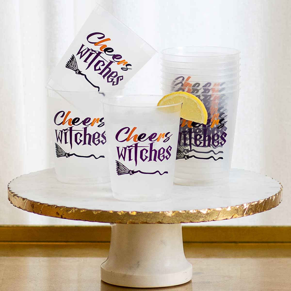 Cheers Witches Party Cups Frosted/Purple/Orange/Black 16oz.