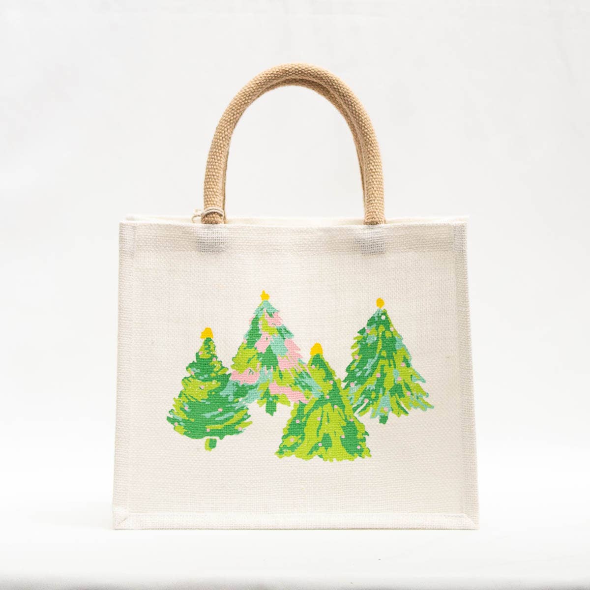 Celebration Tree Gift Tote White/Green/Pink 12x10x8