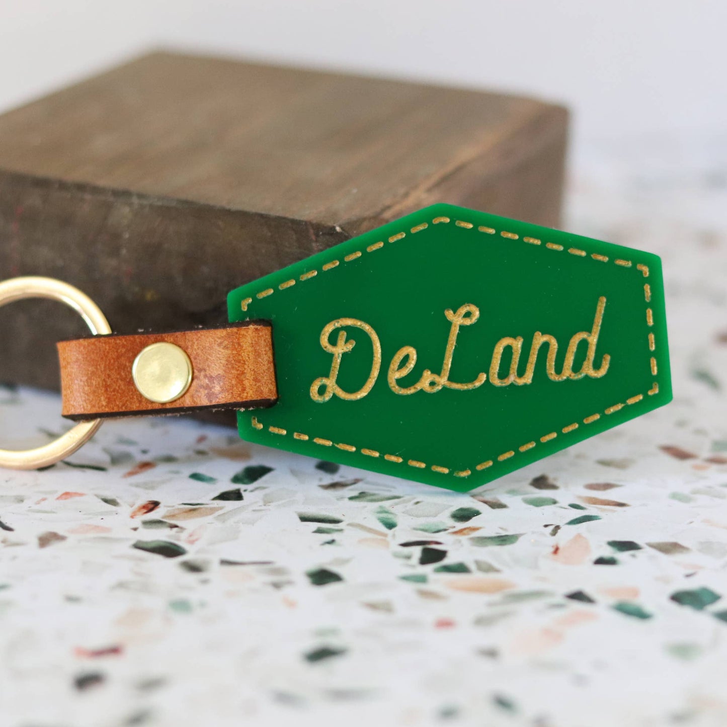 Custom Acrylic City Keychain - Cursive Font