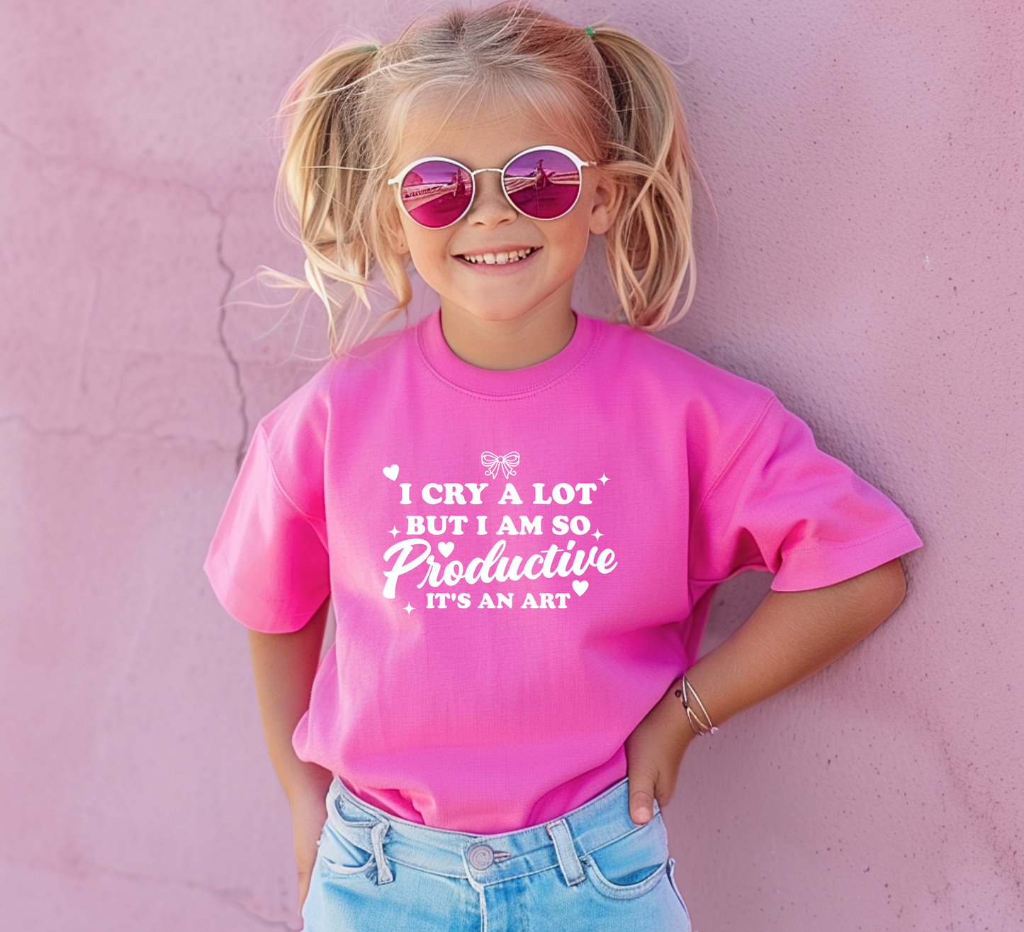 I cry a lot but I am so productive Youth Sized T Shirt