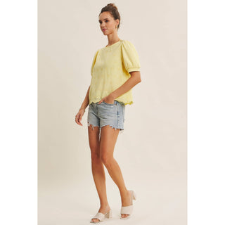 Joyful Terry Eyelet Blouse