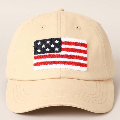 American Flag Chenille Patch Baseball Cap