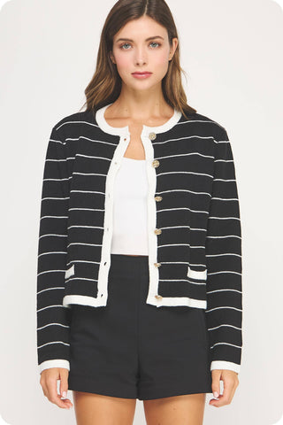 Stripe Sweater Cardigan
