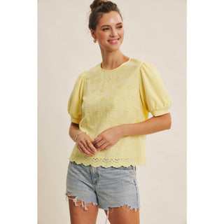 Joyful Terry Eyelet Blouse