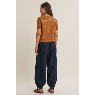 French Morning Bow Cardigan