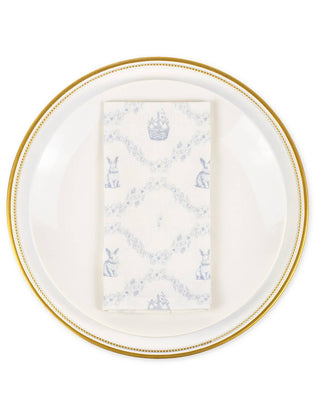 Morgan Bunny Napkin   White/Blue   18x18