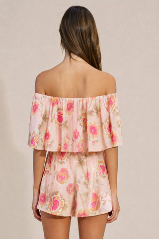 Floral Off Shoulder Layered Romper