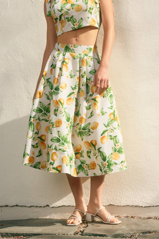 Lemon Sorbet Circular Midi Skirt