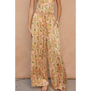Conversational Wide Leg Pull On Pants