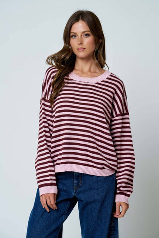 Candace Stripe Button Back