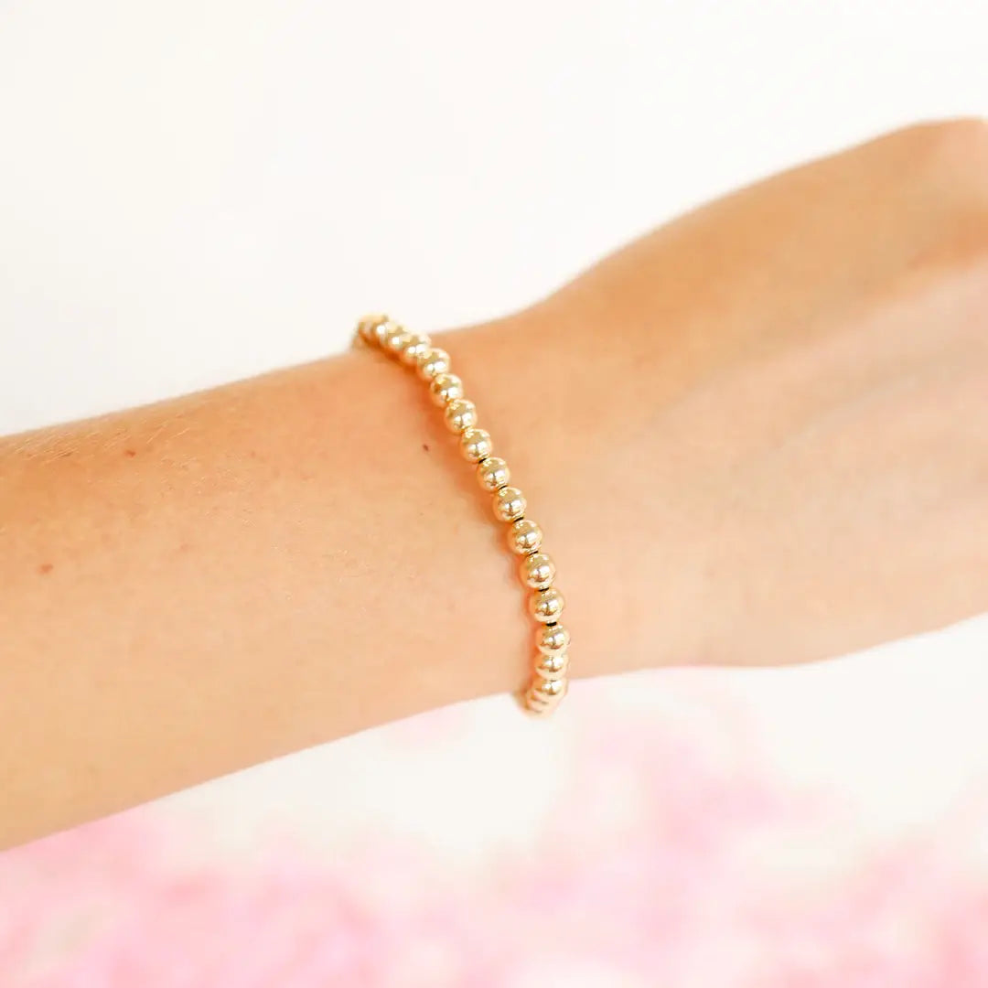 5MM Gold Beaded Bracelet