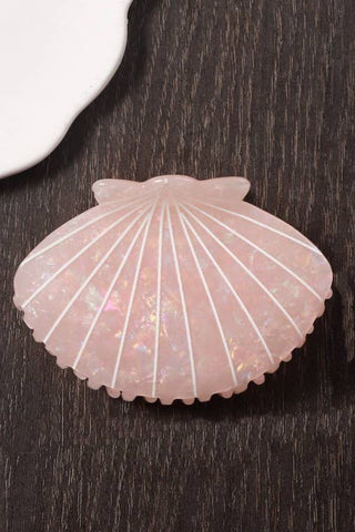 JUMBO BEACH OCEAN PVC SEASHELL HAIR CLAW CLIPS