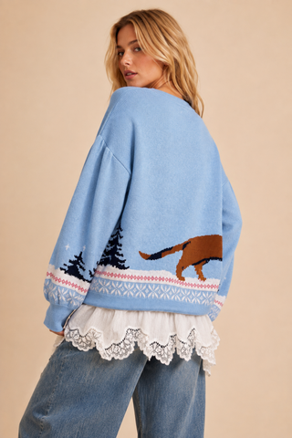 "Dachshing Through The Snow" Holiday Knit Sweater