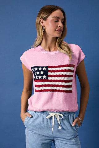 Blue Flag Sweater Top