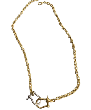 Giddy Up Rodeo Two Tone Hose Bit Shackle  Necklace