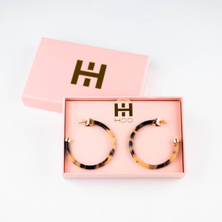 Tortoise Shell Hoop Earrings