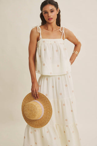 Sunset Field Embroidered Tank