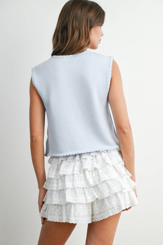 Scalloped-Hem Vest