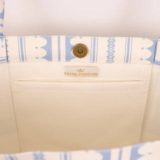 Chantilly Classic Tote   White/Blue   19x14x7.5