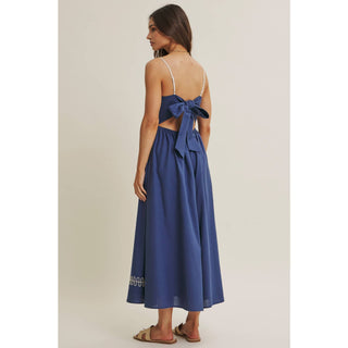 MEDITERRANEAN SUN ARTISAN EMBROIDERY MIDI WITH OPEN BACK