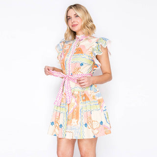 Pastel Voyage Mini Dress