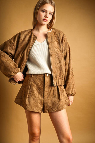 Brown Lily Suede Shorts