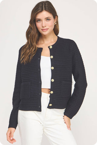 The Diana Textured Knit Cardigan