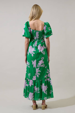Zama Floral Puff Sleeve Maxi Dress