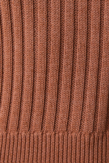 ROUND NECK PUFF SHORT SLEEVE CABLE SWEATER