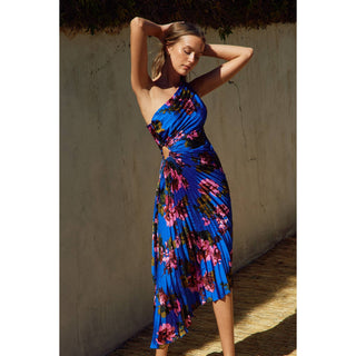 Midnight Floral Pleated Maxi Dress