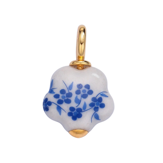 Violet Flower Ceramic Charm