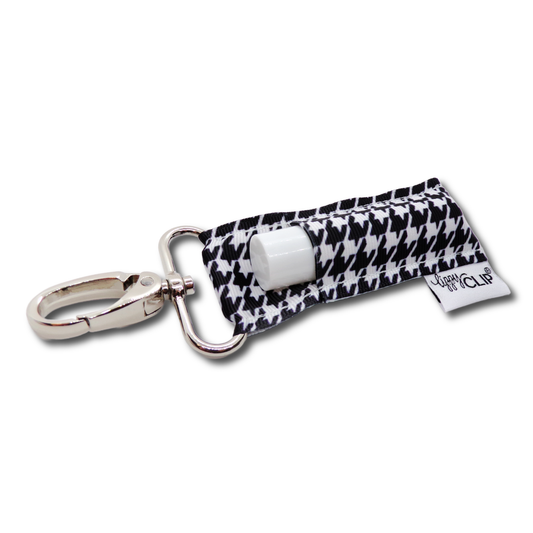 Black and White Houndstooth LippyClip® Lip Balm Holder