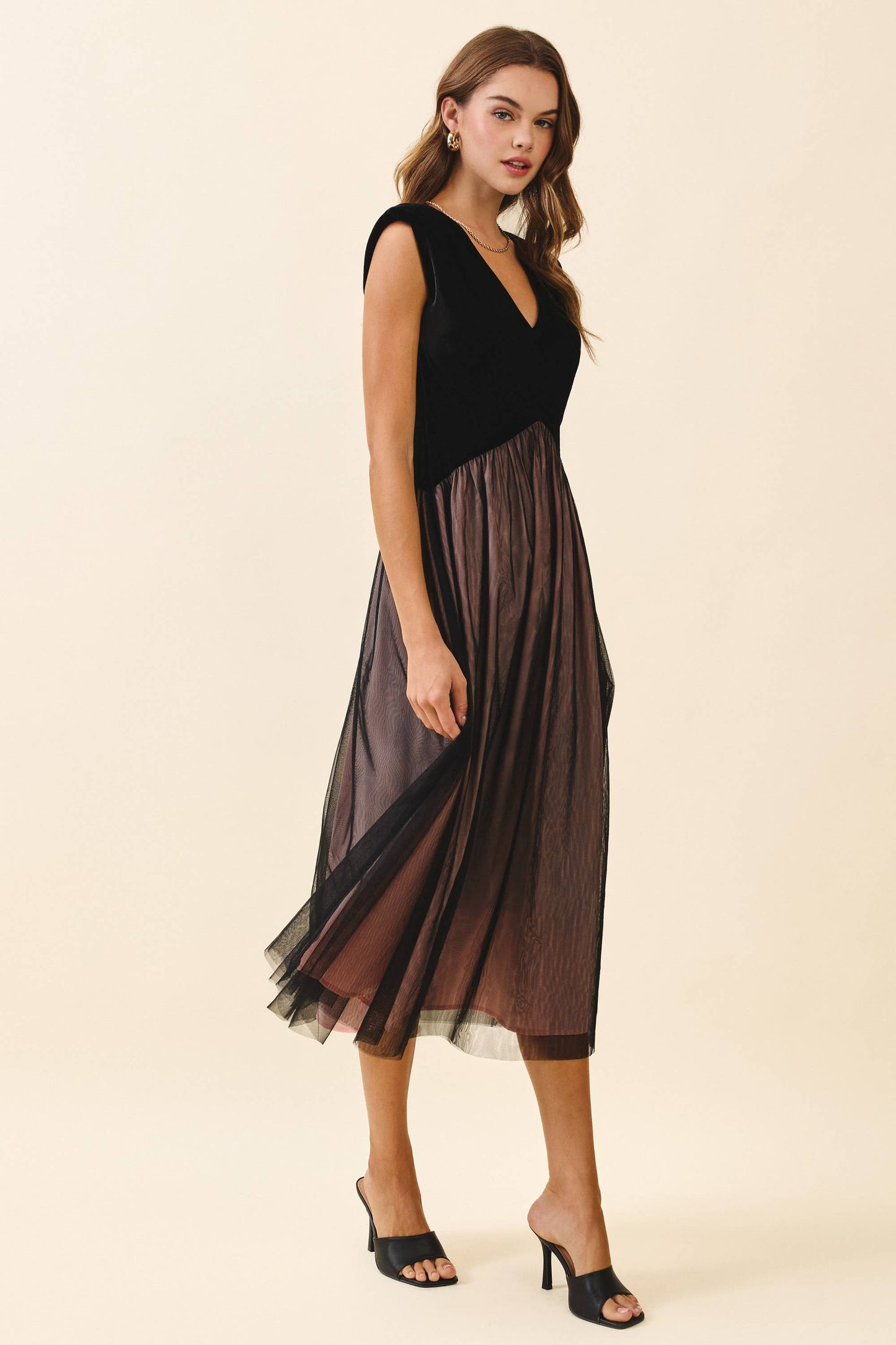 Velvet And Veil Midi Dress