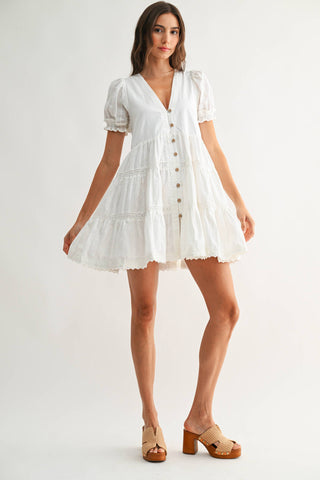 Willow Button Mini Dress