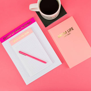 Mom of The Year - Lined Notepad - Perforated Sheets - Pink