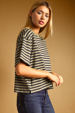 Sage and Stripes Tee
