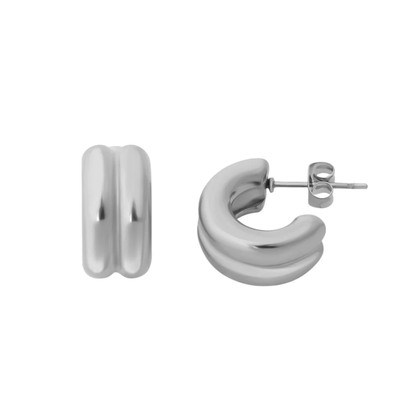 Double Hoop Stud Huggie Earring